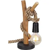 Globo Houten Tafellamp Nerida Met Touw