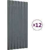 Super Merchant Dakpanelen 12 st 80x36 cm gegalvaniseerd staal antracietkleurig