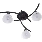 LINDBY Plafondlamp , Della, dimbare, Zwart, Woonkamer, Glas, Landhuis / Rustiek