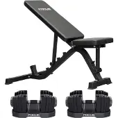 Focus fitness Force 8 Trainingsbank – Incl. Shift Dumbbellset 24 kg