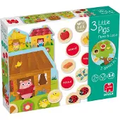 Goula Jumbo - - 3 kleine biggetjes Memo & Lotto - Kinderpuzzel - 24 stukjes