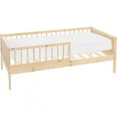 ML-Design Kinderbed 80x160 cm met matras, lattenbodem en uitvalbescherming in natuurlijk