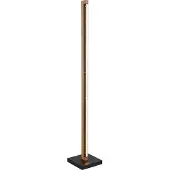 Globo Design vloerlamp Starla zwart met hout 113cm