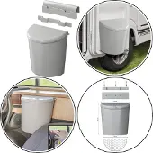 Pricenet Afvalbak met deksel - 10 liter - grijs - ideaal voor caravan en camper