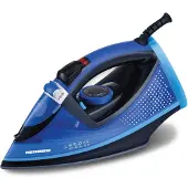Heinner Stoomstrijkijzer met Stoomjet en Keramische Zoolplaat – 2400W– Druppelstop – Zelfreinigend – 320ml – Zwart/Blauw