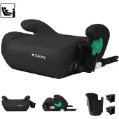 Tulano Cabby 35 Isofix Autostoelverhoger met Rugleuning - Zitverhoger - Kinderzitje 125-150 cm - Zwart