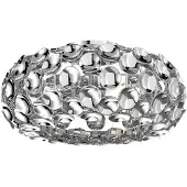 LINDBY Plafondlamp Reza, dimbaar, chroom / zilver, Hal, Kunststof, Modern, plafondlamp