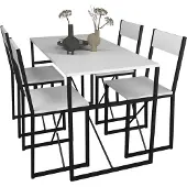 VCM 5-delige houten metalen eetset keukentafel eettafel groep tafel stoelen Insasi L
