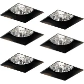 QAZQA Set van 6 zwarte inbouwspots GU10 70mm Trimless - Oneon