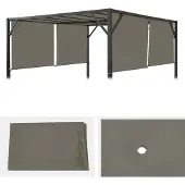 Mendler Vervangende afdekking voor pergoladak paviljoen Baia 3x3m ~ taupe