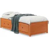 vidaXL Dagbed zonder matras, wassenbruin, 90x190 cm, massief grenenhout