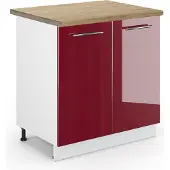 Vicco Wastafelkast Fame-Line Bordeauxrode hoogglans 80 cm , WB Eik, Model 45537