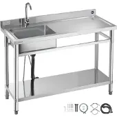 Vevor RVS spoelbak (120 x 50 x 94 cm)