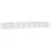vidaXL Gabionen verhoogde plantenbak met boogvormig ontwerp, 400x100x50 cm, verzinkt staal