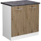 Vicco R-Line Wastafelkast – 80 cm, WB Antraciet Artisanaal eiken