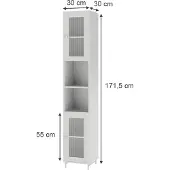 Vicco Malte Badkamerkast – 30 x 171.5 cm Wit