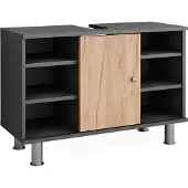 Vicco Fynn Wastafelonderkast – 80 x 54 cm Antraciet/gouden eik