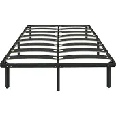HOMCOM Bedframe - Populierenhout, Staal - 140x190x32cm - Zwart