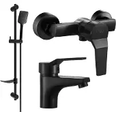 Mexen Caro DF62 doucheset, zwart - 746604DF62-70