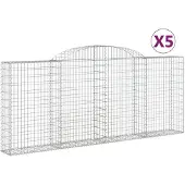 vidaXL Schanskorven 5 st gewelfd 300x30x120/140 cm ijzer