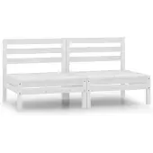 vidaXL Tuinbank 2-zits massief grenenhout wit