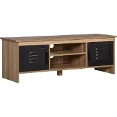 HOMCOM -TV-standaard - E1-klasse spaanplaat - 109x35x38cm - lichtbruin, zwart