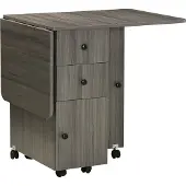 HOMCOM -Opklapbare eettafel-spaanplaat-120x60x76,5cm-donkergrijs
