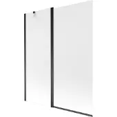 Mexen Flip badwand 2-delig 140 x 150 , matglas, zwart - 894-140-101-70-30