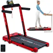 Thunder RACE-RED Loopband, 14 km/h, opvouwbaar, Walking Pad, 2 PK, geschikt tot 130 kg, met LED-display, Bluetooth, app-functionaliteit, voor thuisgebruik