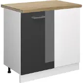 Vicco R-Line Hoekkast – 86 cm, WB Eik Antraciet Hoogglans