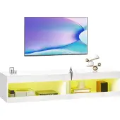 HOMCOM Tv-standaard MDF 140L x 40B x 30H cm Hoogglans wit