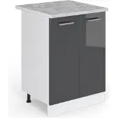 Vicco Keukenonderkast R-Line Antraciet Hoogglans 60 cm , WB Marmer, Model 29239