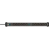 Brennenstuhl Premium-Alu-Line stekkerdoos met 12 stopcontacten schakelaar zwart/grijs (3 meter)