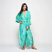 Mart Visser Caroline Tensen Islay Kimono Jurk Groen / Multi