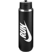 Nike Recharge Run Rietje RVS 680ml Waterfles (Zwart)