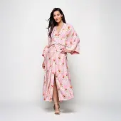 Mart Visser Caroline Tensen Islay Kimono Jurk Lichtroze / Multi