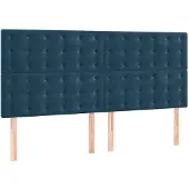 vidaXL Hoofdbord donkerblauw 160x5x118/128 cm fluweel