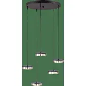 Masterlight 5-lichts hanglamp Imperia Ø 50cm zwart nikkel