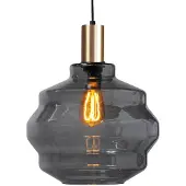 Masterlight Hanglamp goud Porto met Ball smoke glas - Ø 30cm