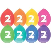 Haza 16x Ballonnen 2 jaar - Verjaardag - Kinderfeestje - Leeftijd versiering