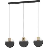 Eglo 3-lichts hanglamp Millena hout met zwart