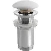 Hak Sapho wastafelafvoer, 5/4 inch, klik-klak, keramische stop, geschikt voor wastafels van 10-50 mm, wit