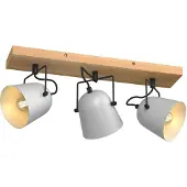LINDBY Adalin plafondlamp, 3-lamps, grijs Adalin, dimbaar, hout licht, Woon-/ Eetkamer, Hout, Modern, buitenspot