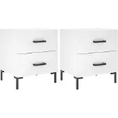 vidaXL Nachtkastjes 2 st 40x35x47,5 cm bewerkt hout wit
