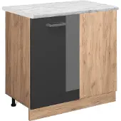 Vicco R-Line Hoekkast – 86 cm WB Marmer Antraciet Hoogglans