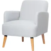 Meet by Paperflow Fauteuil Paperflow Brooks - massief hout - retrodesign - gestoffeerd - polyester bekleding - grijs