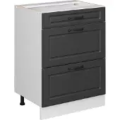 Vicco Keukenonderkast R-Line Antraciet landhuis 60 cm met laden, zonder werkblad, Model 37726