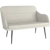 vidaXL Bankje 110x76x80 cm fluweel crèmekleurig