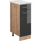 Vicco R-Line Keukenonderkast – 30 cm WB Marmer Antraciet Hoogglans