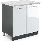 Vicco Wastafelkast Fame-Line Wit Hoogglans 80 cm , WB Marmer, Model 46442